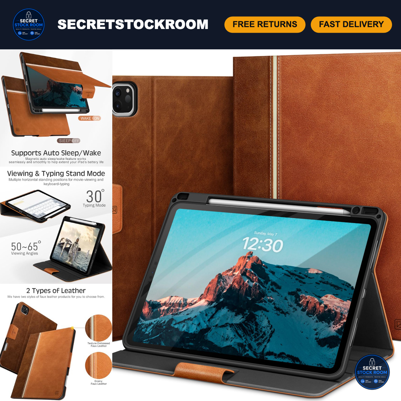 iPad Pro 13-inch Book-Style Case, Slim Protective Cover for M5/M4 Models