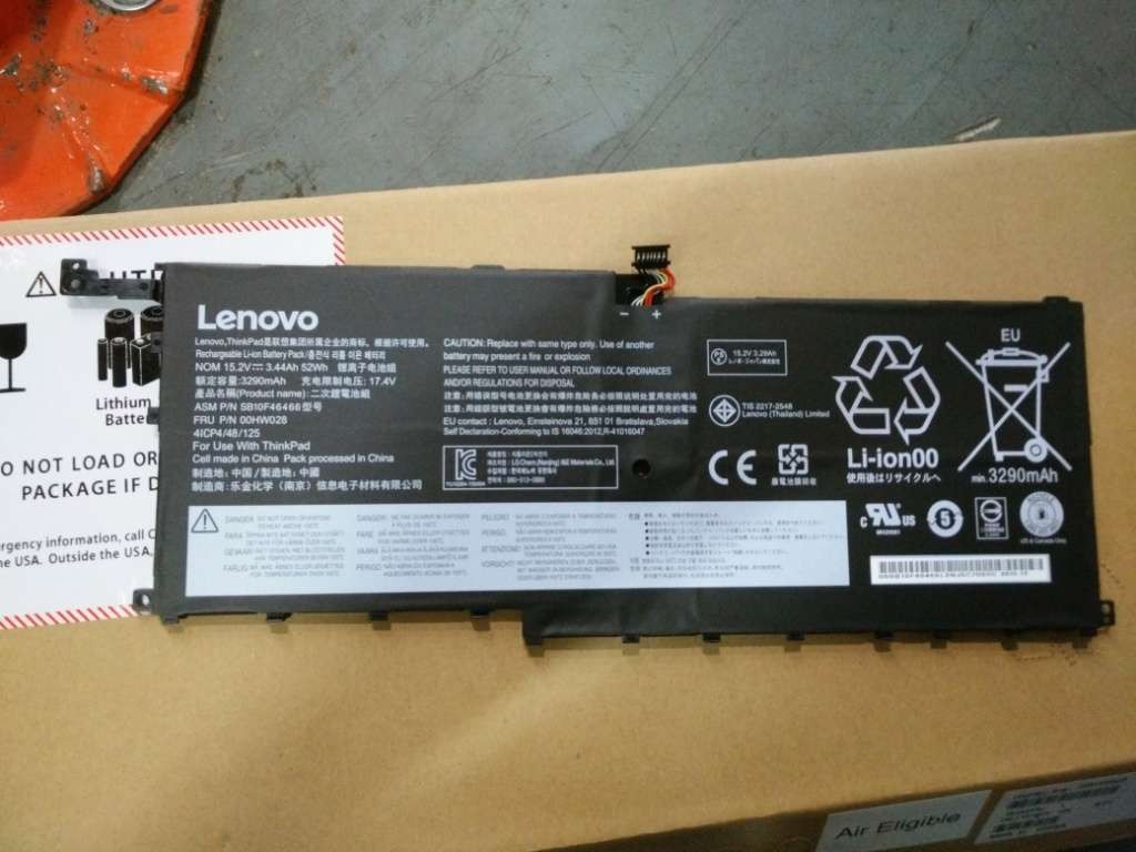 Genuine 00HW028 Lenovo ThinkPad Battery Internal 52Wh 4 Cell X1 Carbon Gen 4, X1