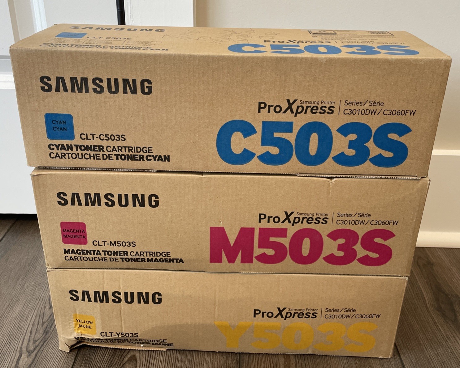 3 PK- Samsung CLT-503S Toner Cartridge Genuine Cyan, Magenta & Yellow C503, M503