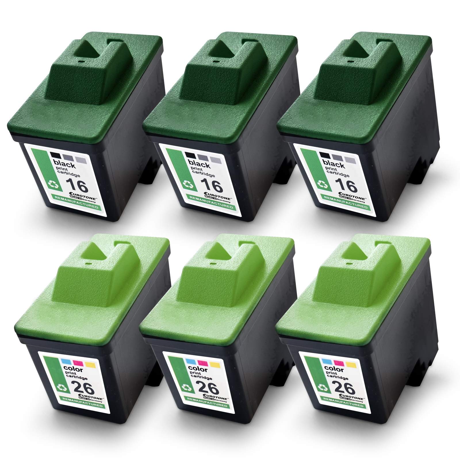 6x Eco Ink 3+3 Replaces Lexmark NO16 NO17 NO26 NO27 16+17 26+27