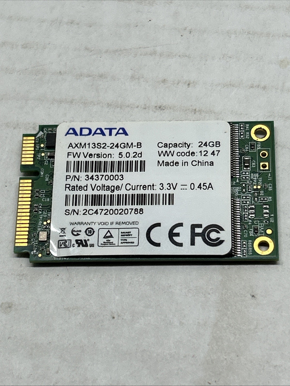 ADATA AXM13S2-24GM-B 24 GB 1.8 in mSATA Solid State Drive