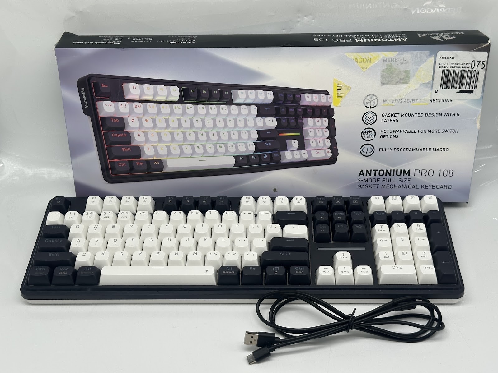 Redragon ANTONIUM MCK745 PRO Wireless Gaming Keyboard - Purple - NO DONGLE