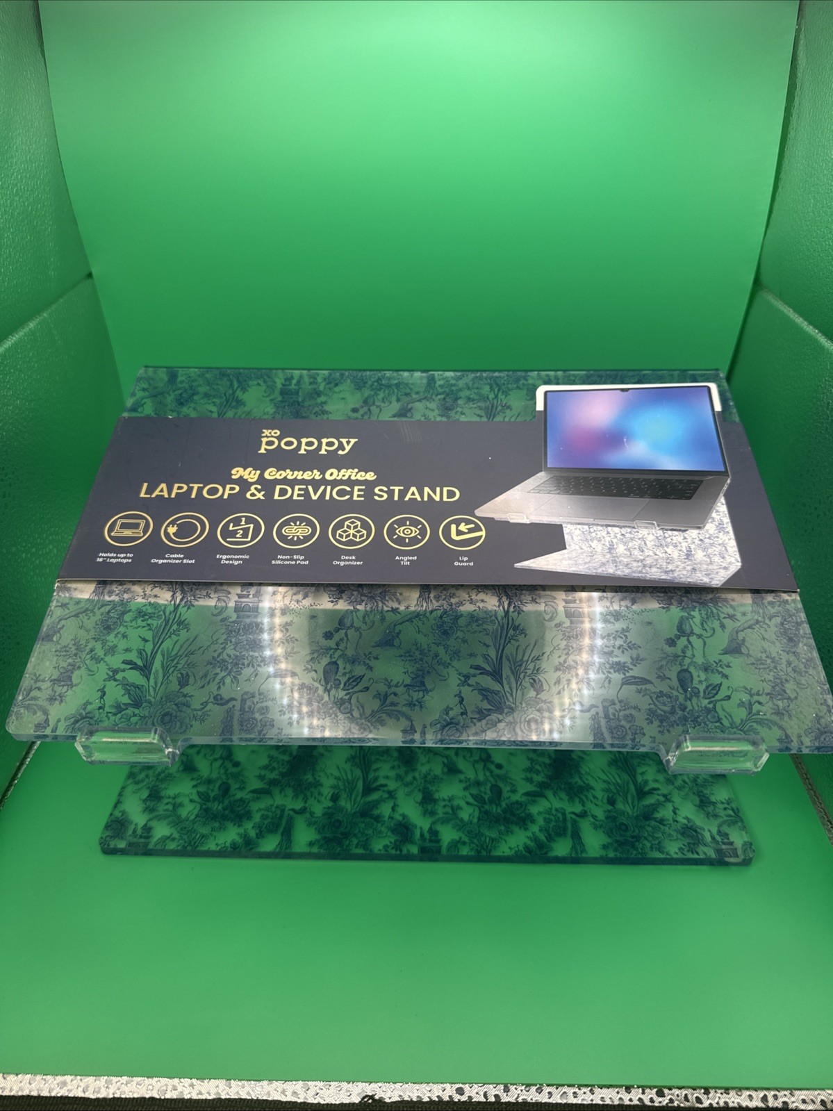 Xo Poppy My Corner Office Laptop & Device Stand Holds Up To 16” Laptop NWT