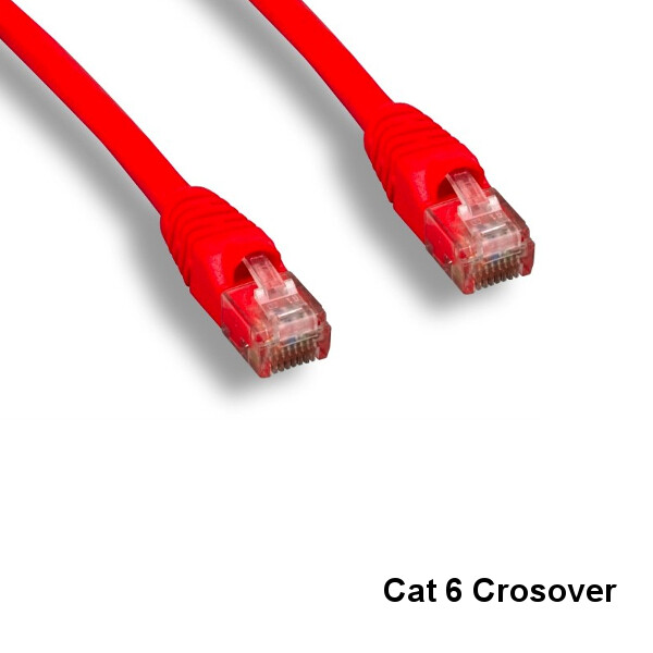 KNTK Red 10' Cat6 CrossOver UTP Ethernet Cable 24AWG 550MHz RJ45 Network P2P