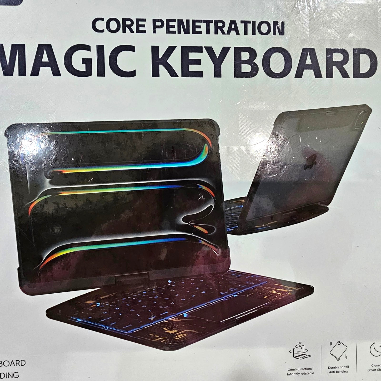iFacemall Magic Keyboard Case for iPad Air 11in Bluetooth Backlit 360 Black