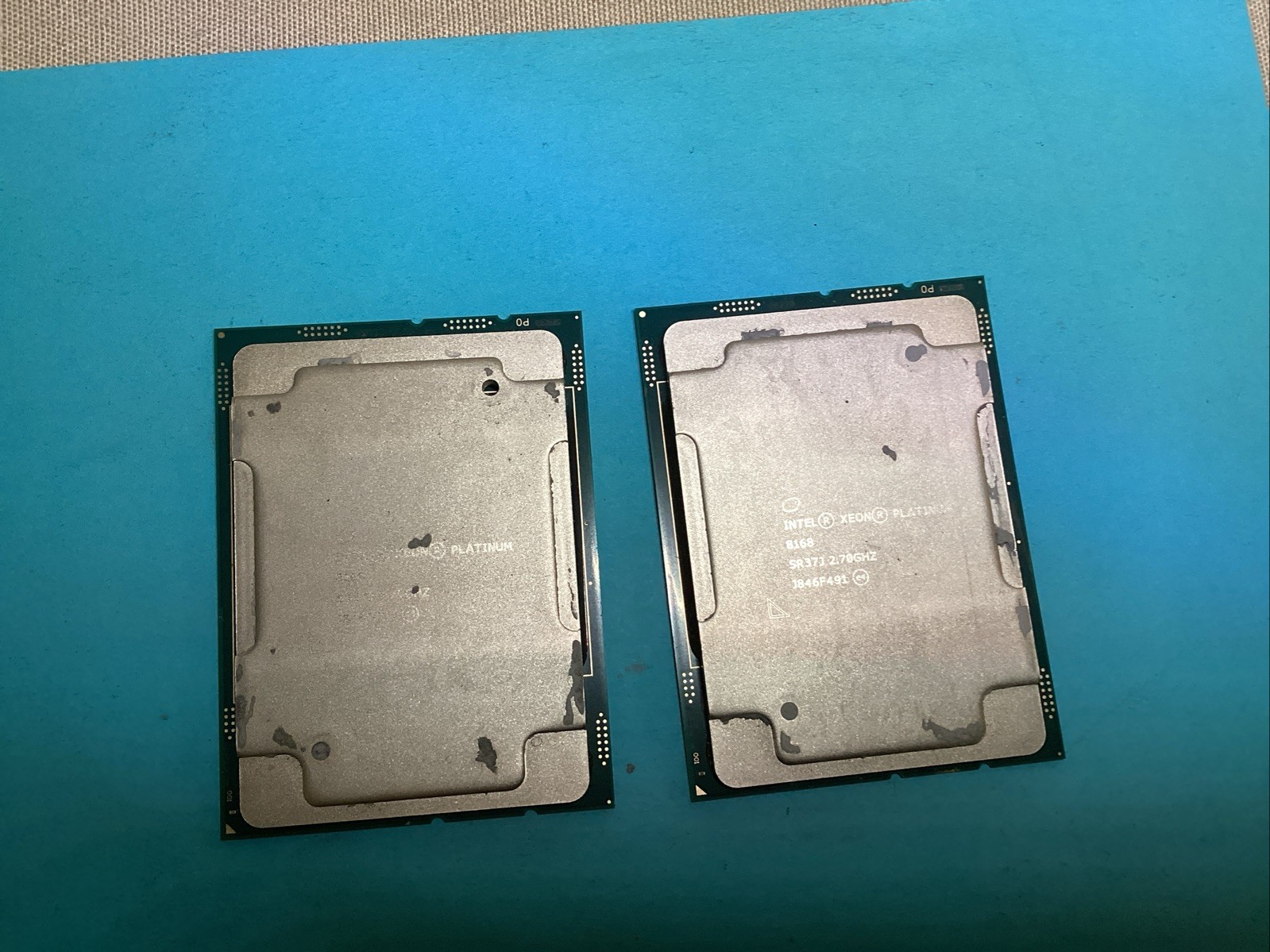 Lot of 2 Intel Xeon Platinum 8168 SR37J 2.70GHz 24-Core LGA3647 Server CPU
