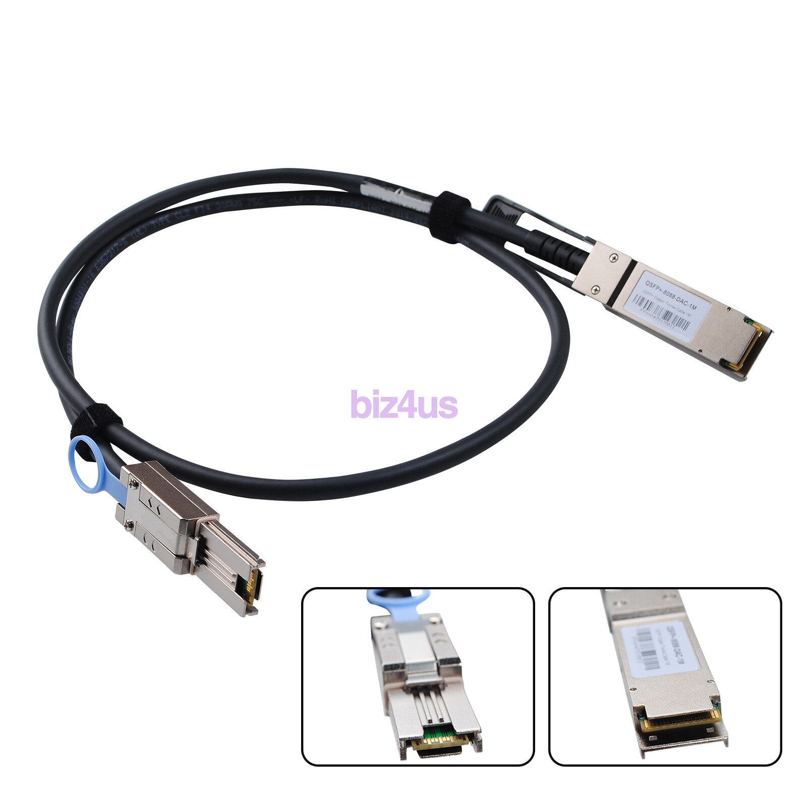 1M External SAS Cable QSFP SFF-8436 to Mini SAS SFF-8088 DDR Cable for Netapp