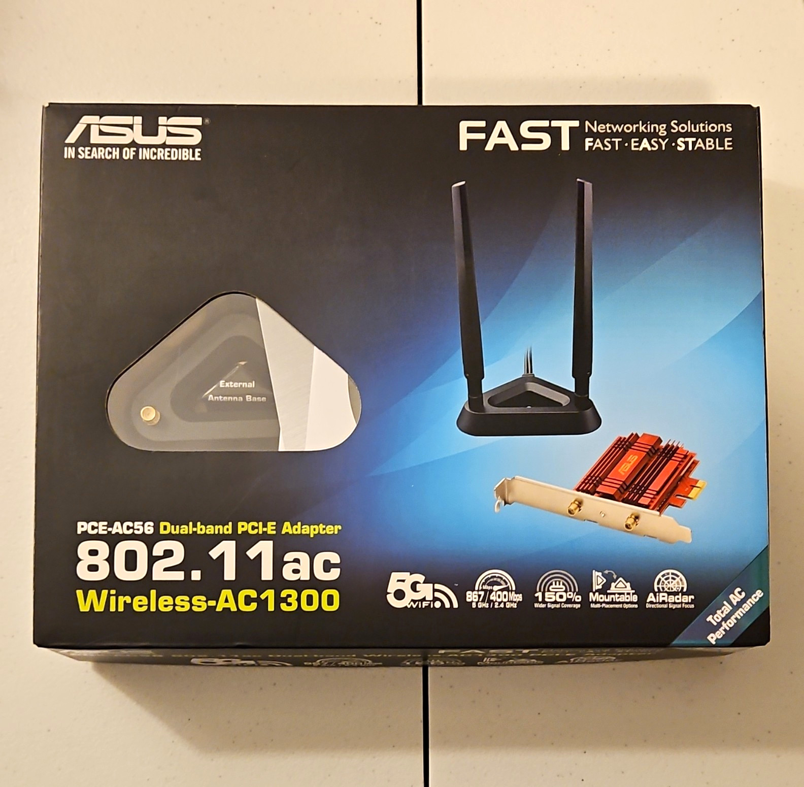 ASUS PCE-AC56 Dual-Band PCIe Wireless Adapter 802.11ac AC1300 867Mbps