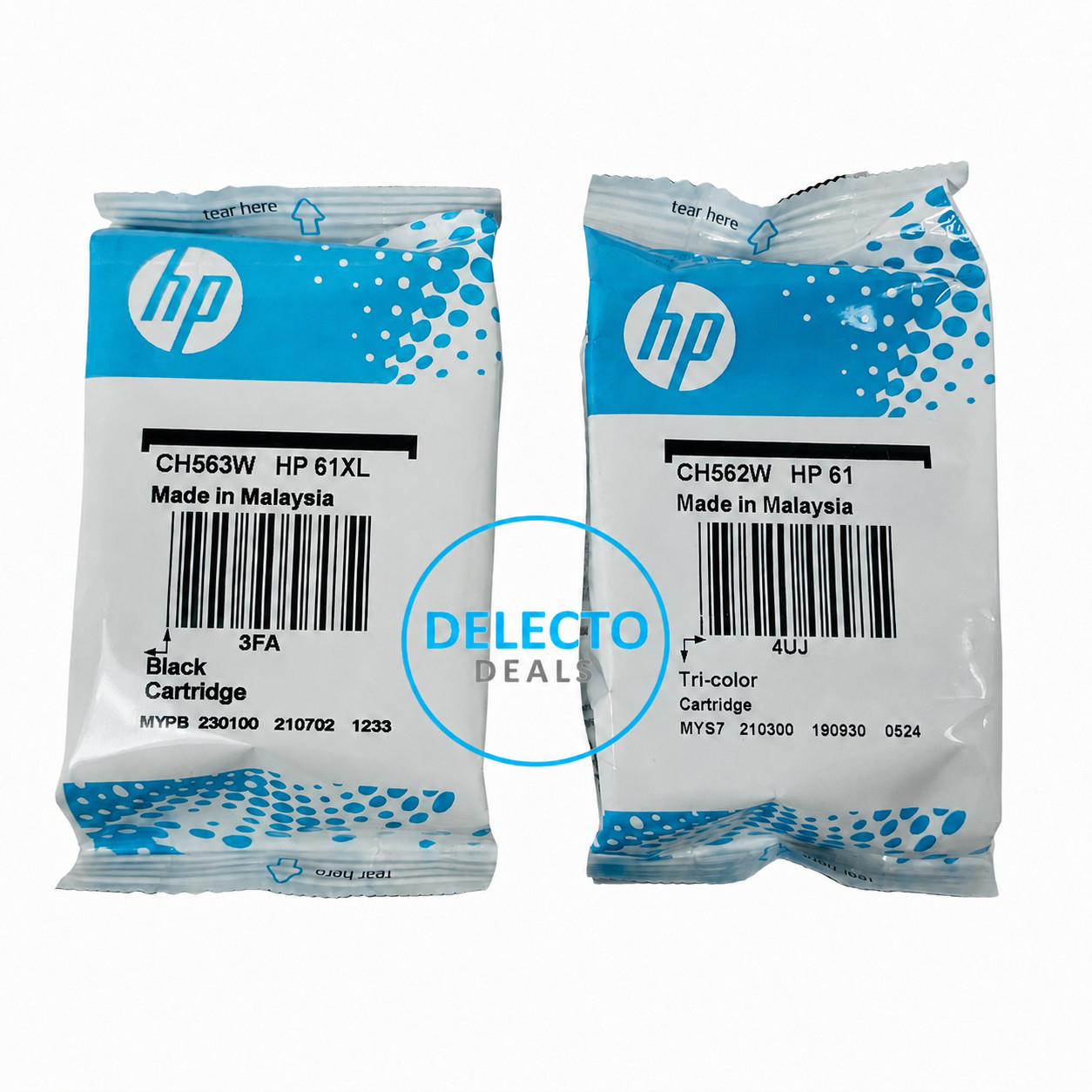 2-PACK GENUINE HP 61XL Black & 61 TriColor Ink DESKJET 2540 2541 ENVY 4500 NEW