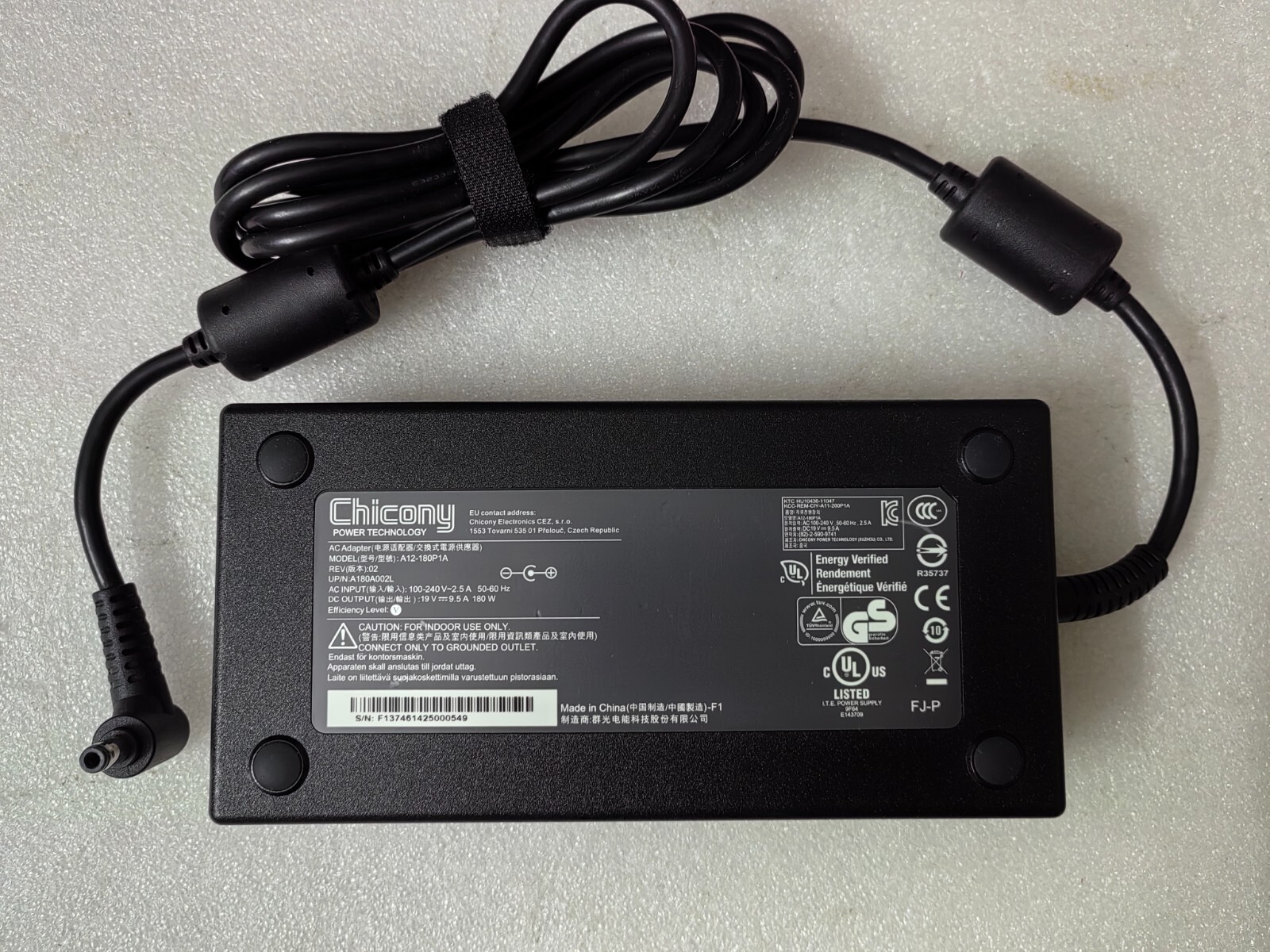 For MSI GT60 GT70 GT70-2QD Chicony 19V 9.5A A12-180P1A 5.5mm 180W AC Adapter OEM
