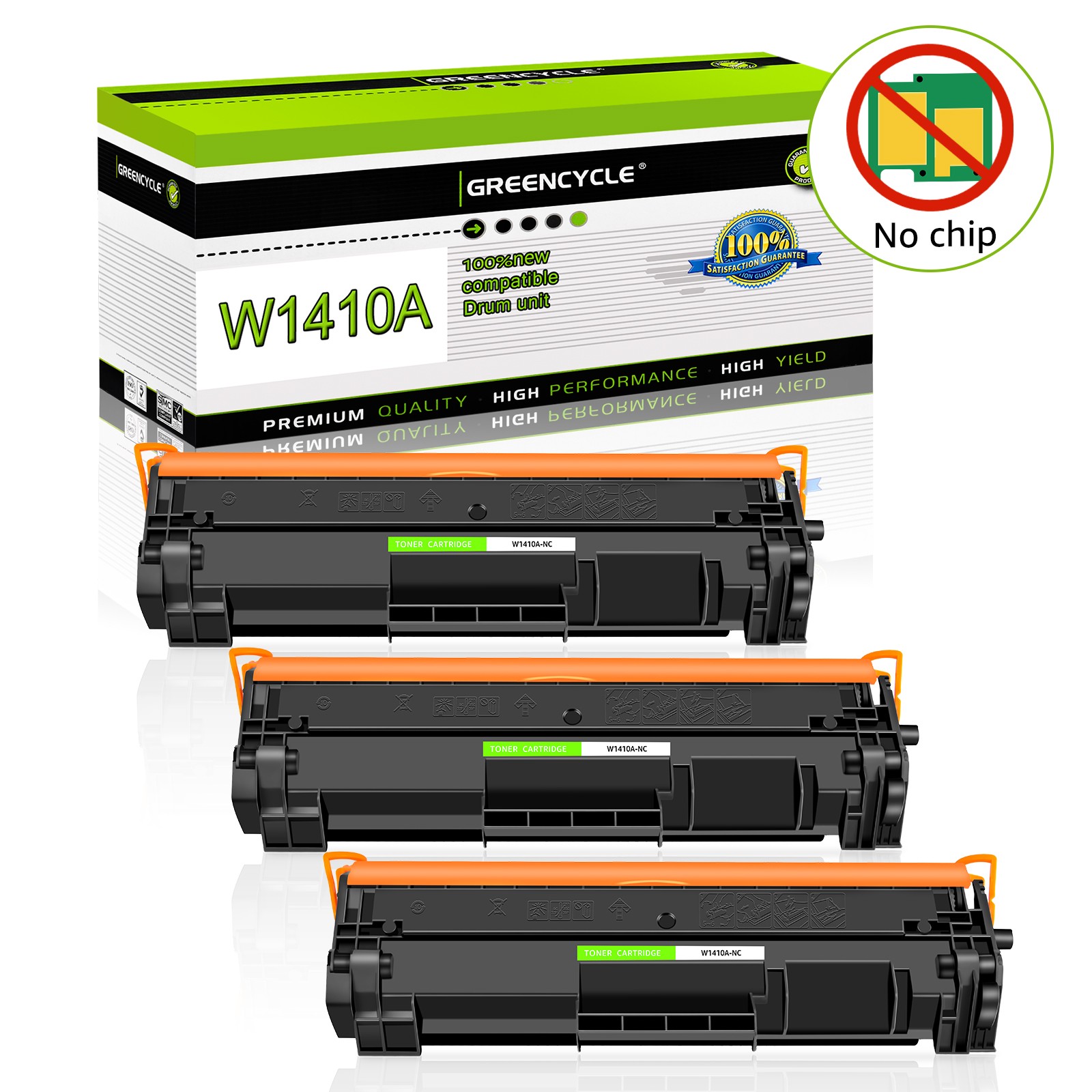 3Pack 141A Black Toner Cartridge Compatible for Hp LaserJet MFP M140w NO Chip