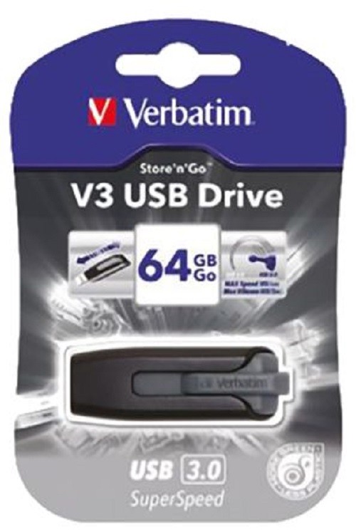 Verbatim Store 'n' Go V3 64 GB USB Stick 49174 Black BRAND NEW