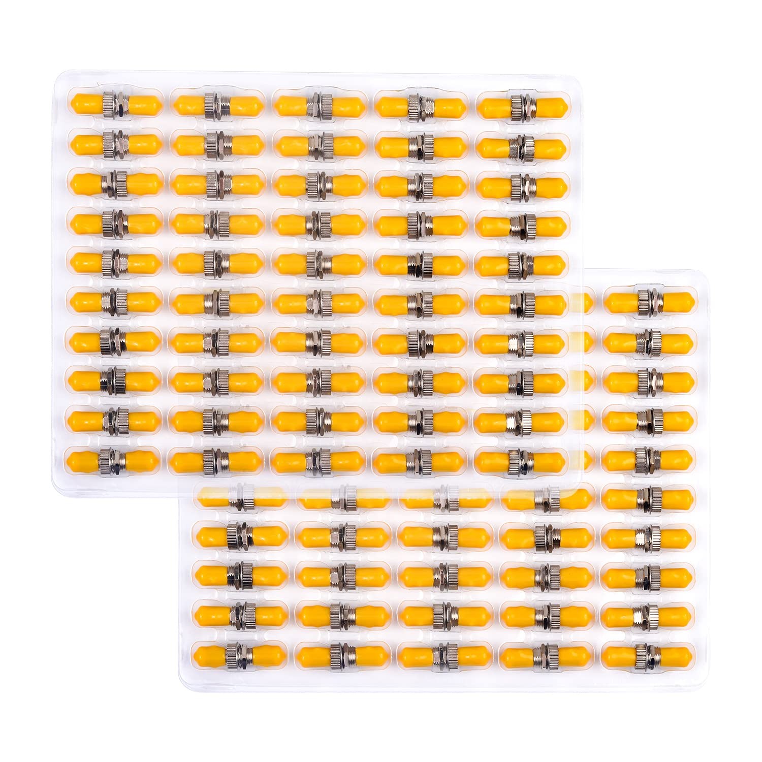 100-Pack ST Fiber Optical Couplers Adapter Cable Barrel Connector Bulkhead
