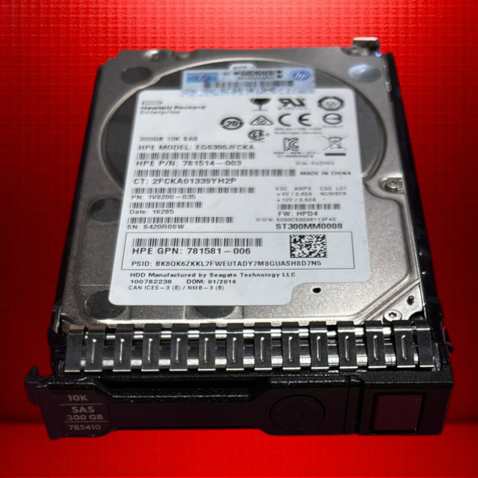Lot of 10 HPE EG000300JWEBF 300GB 2.5" 12Gb/s 128MB 10K RPM SAS Hard Drive