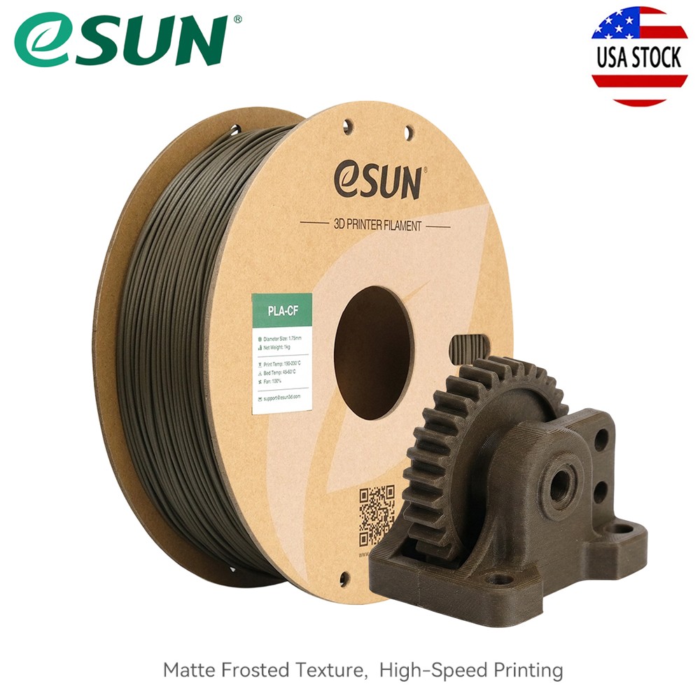 eSUN PLA CF 3D Printer Filament High-strength Carbon Fiber PLA 1.75MM 1KG Brown
