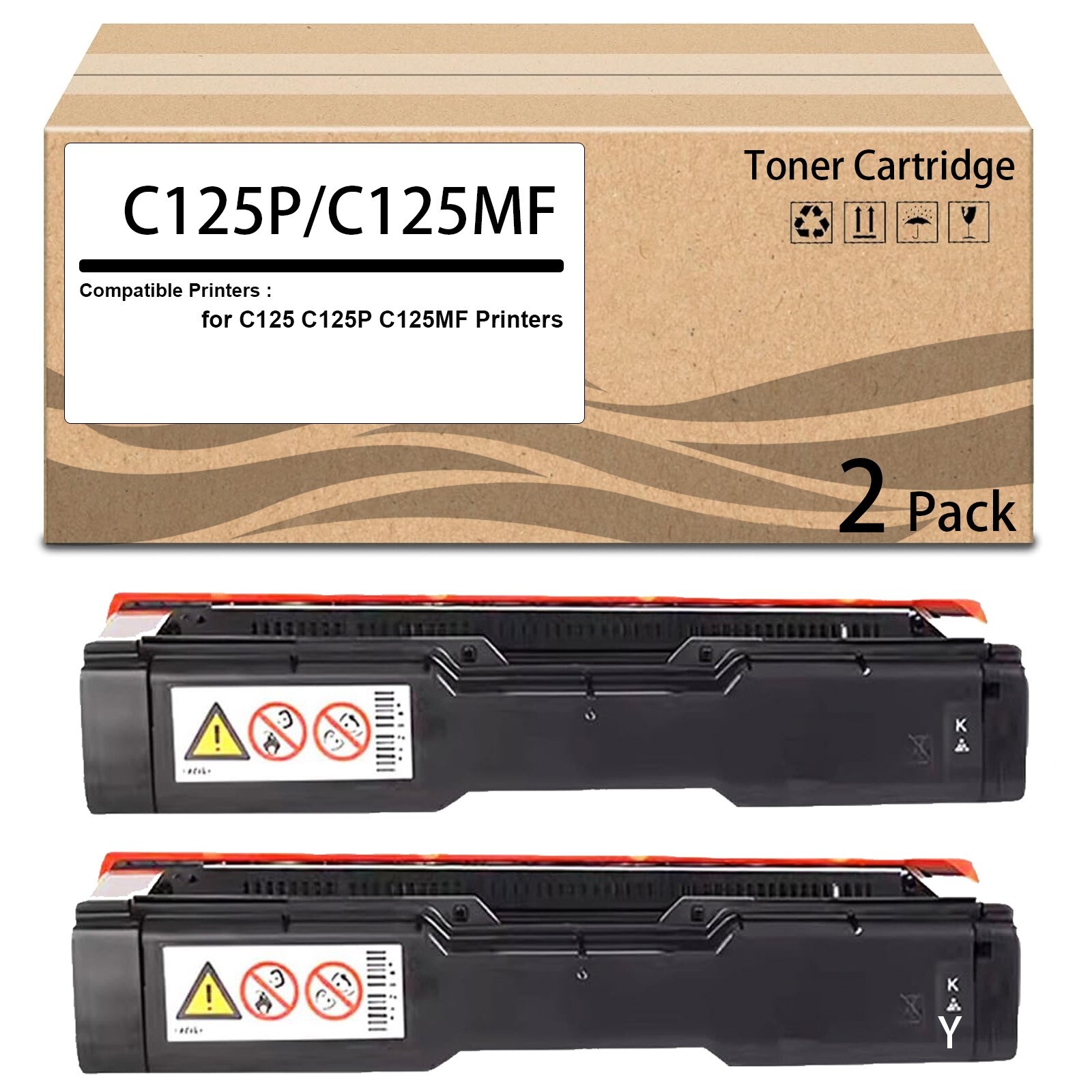 2 Pack  434060 Toner Cartridge Works for C125 C125P C125MF Printers