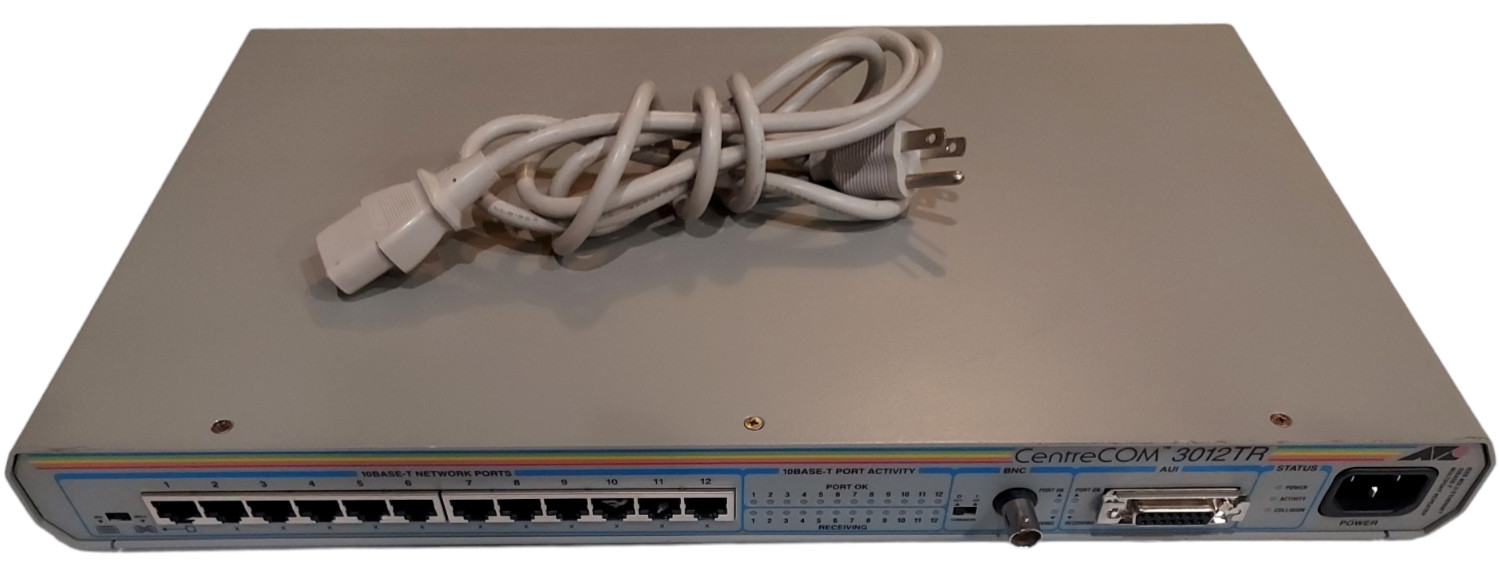 Allied Telesyn AT-3012TR CentreCOM 12-Port Hub Network Repeater w/Power Cord
