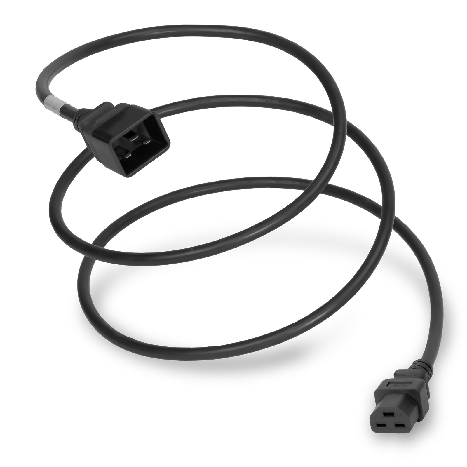 10 Pack of C20 to C21 20A 250V 12/3 SJT Power Cord - Black - 1.5ft