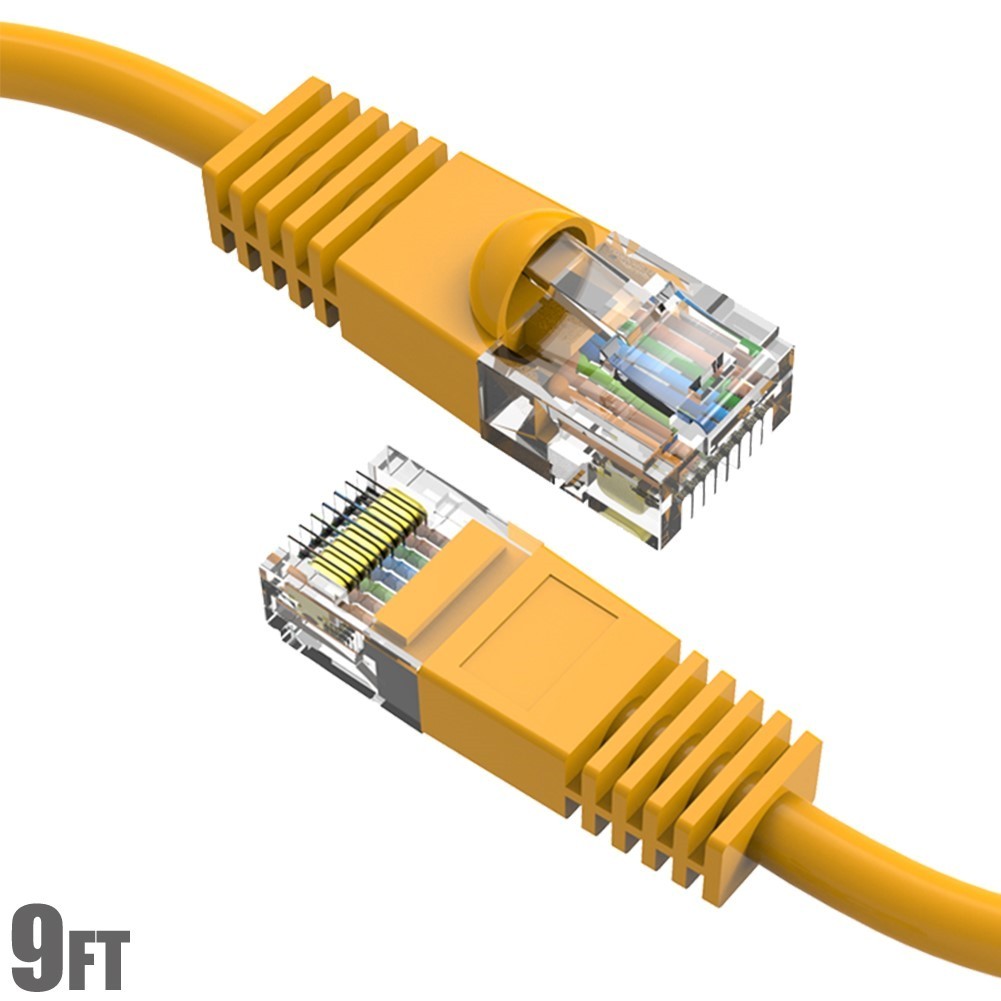 9FT Cat5E RJ45 Ethernet LAN Network UTP Snagless Patch Cable Pure Copper Yellow