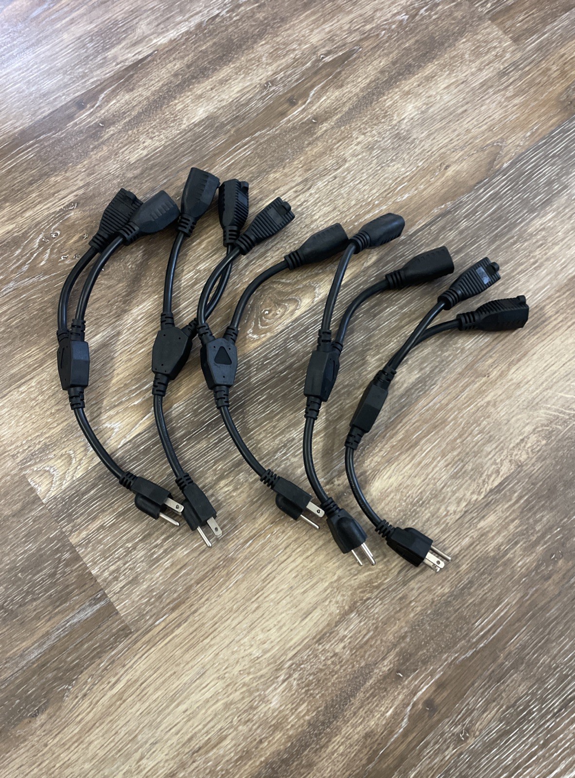 X5pc 1 Feet US Three Prongs AC Power Y Cable Cord Extension Splitter  Heavy Duty