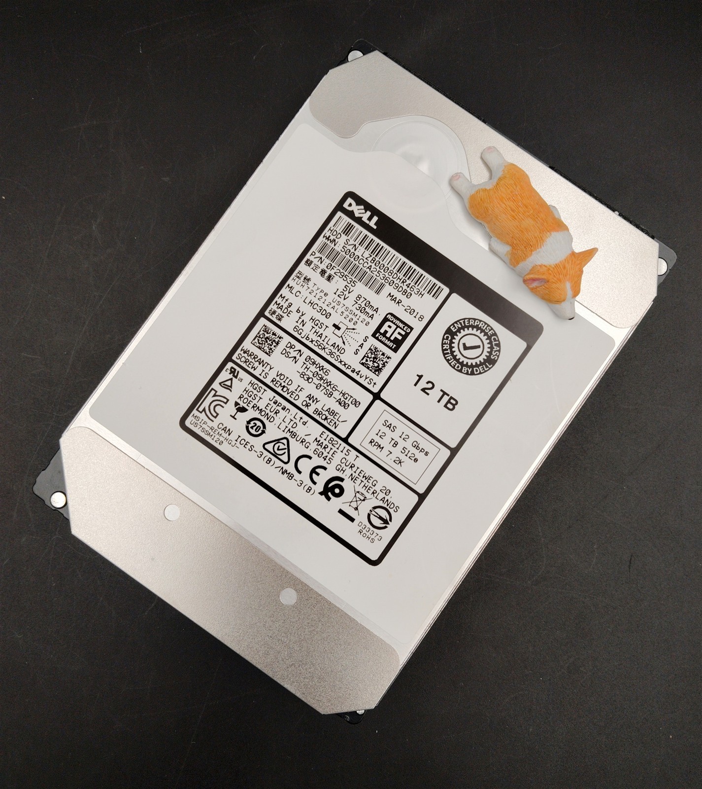 Dell 12TB 7.2K 12G SAS 3.5" 512e Enterprise HDD 9HXK6 HUH721212AL5200