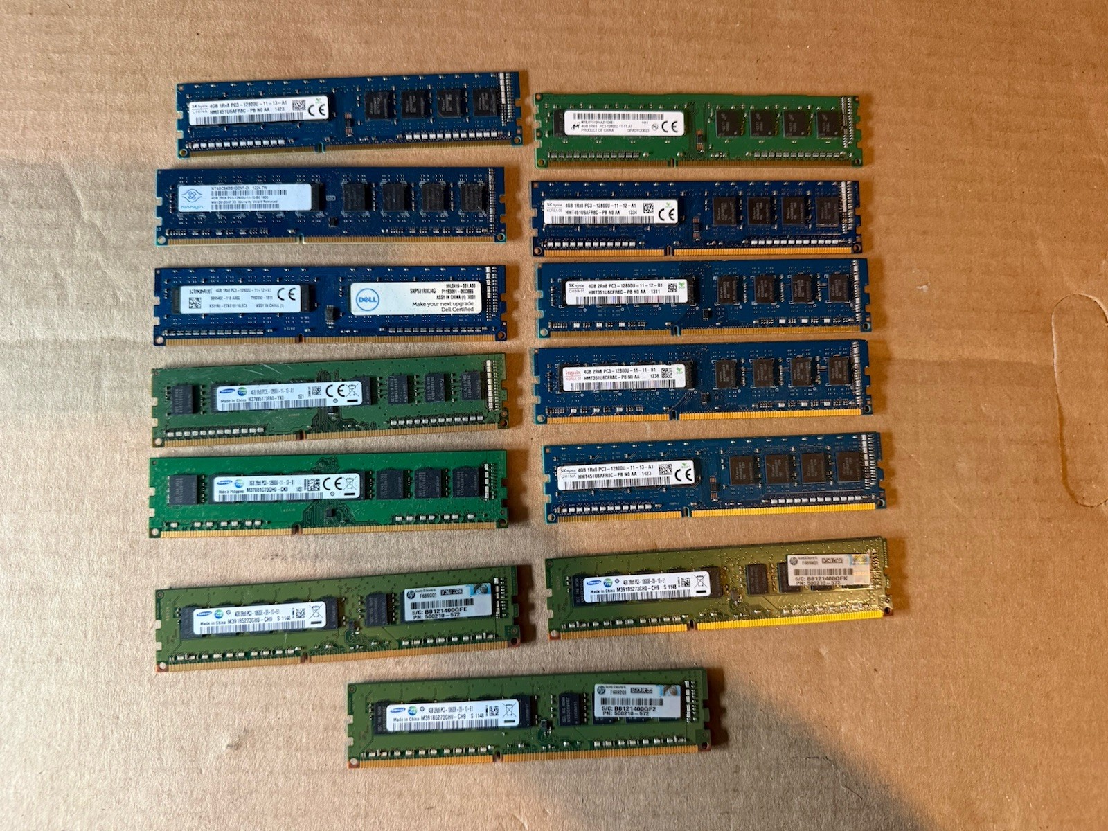 Lot Of 13 Mix Different brands. 4 GB Memory RAm DDR 3
