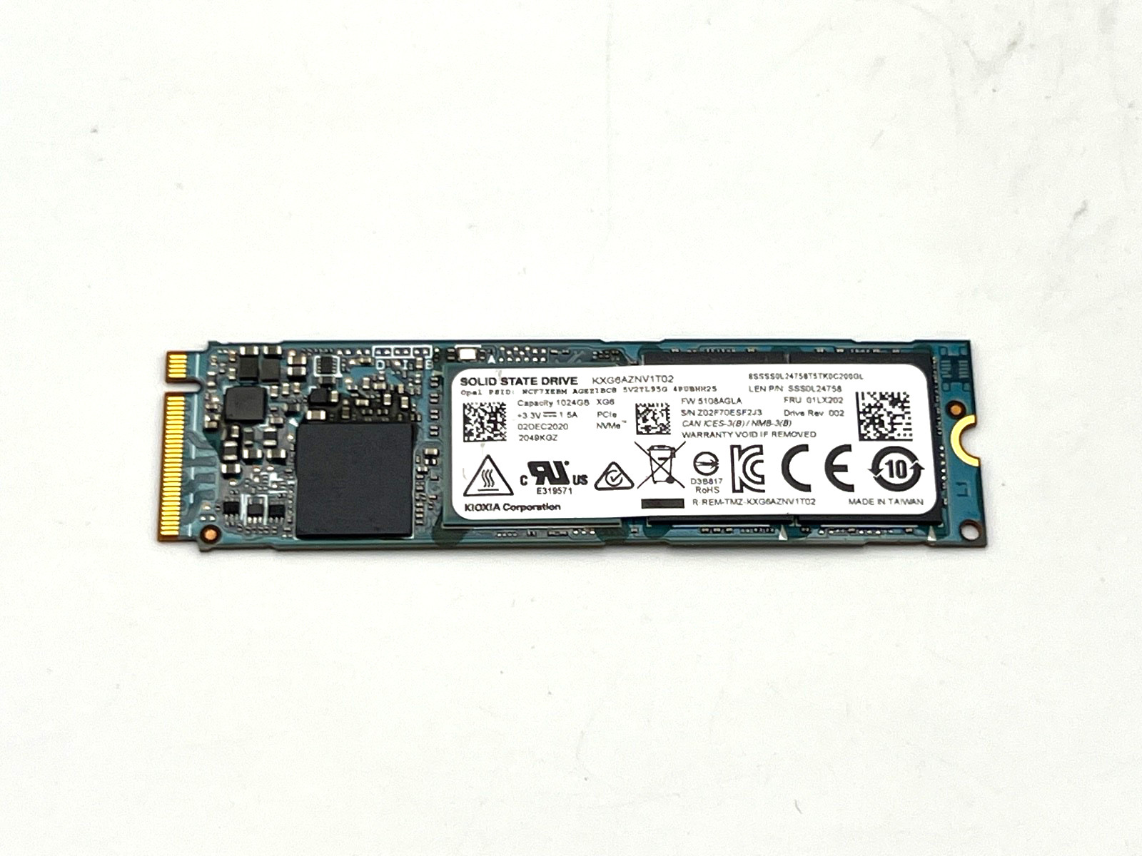 Kioxia 1TB Gen3 M.2 NVMe SSD (KXG6AZNV1T02)