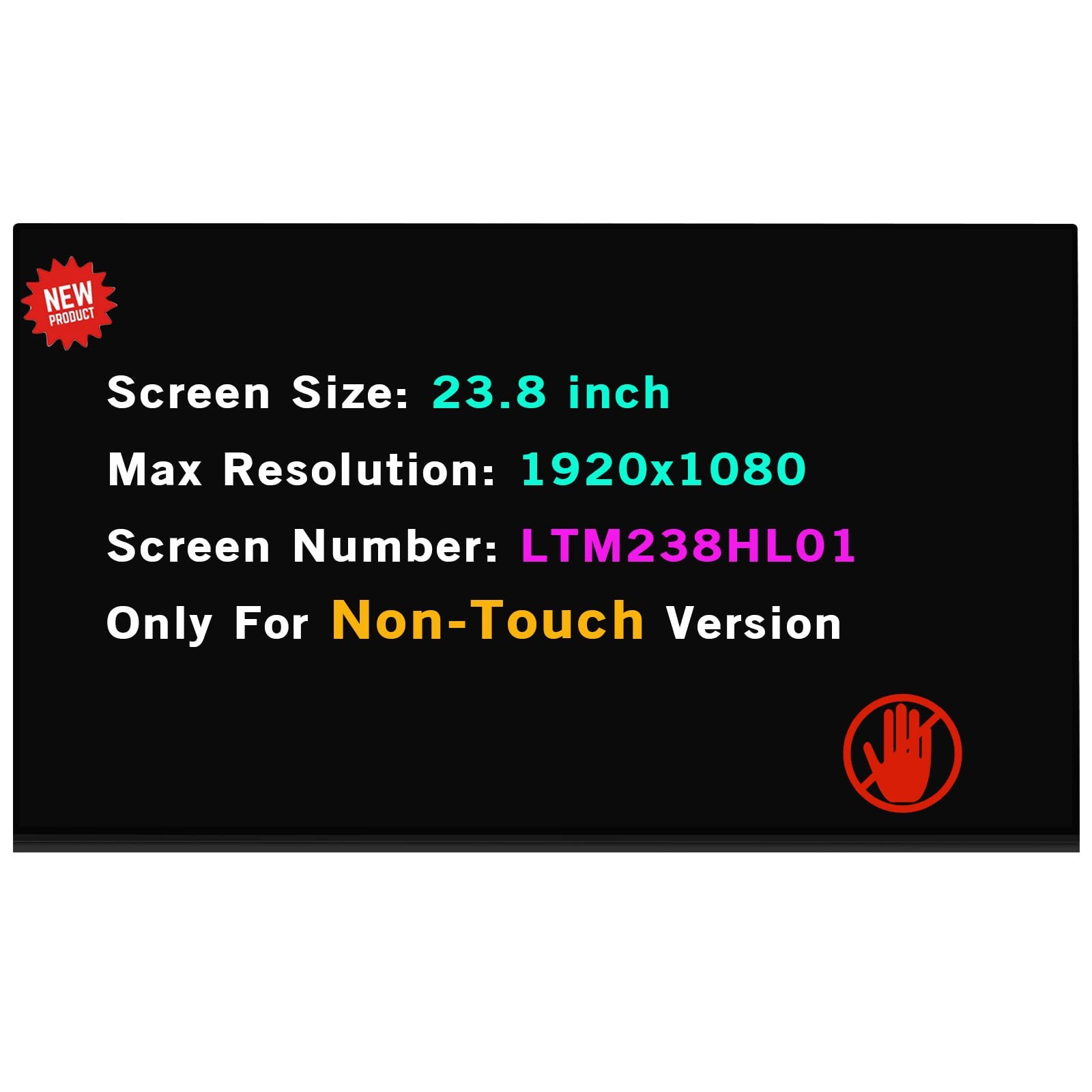 Replacement LTM238HL06 LCD Display Screen for HP Eliteone 800 G3 923631-001 FHD