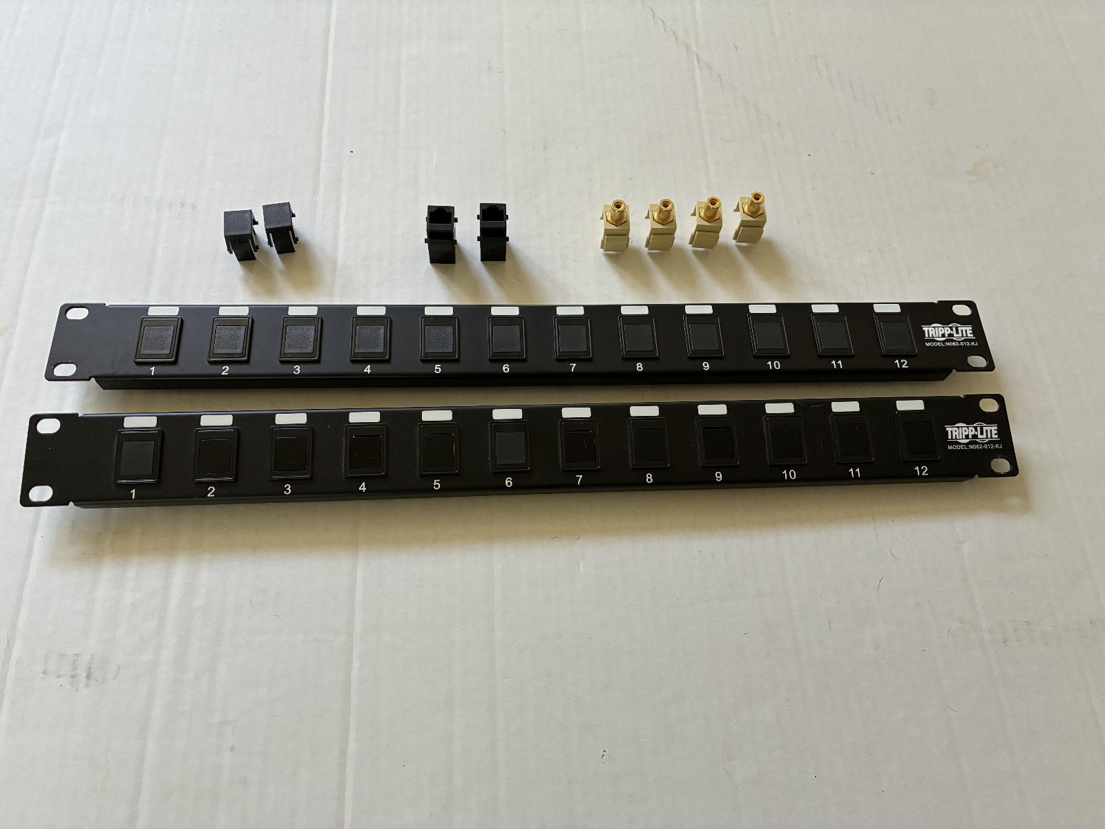 Qty 2) Tripp Lite 24-Port Blank Keystone/Multimedia Patch Panel N062-012-KJ