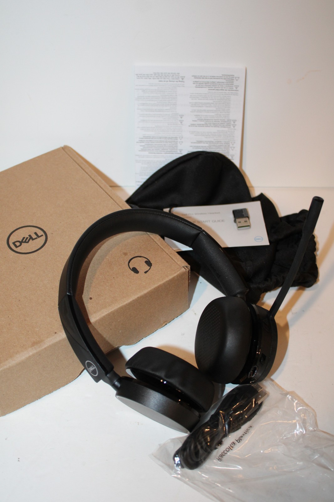 Dell WL5022 Wireless Bluetooth Headset Teams USB Dongle Open Box