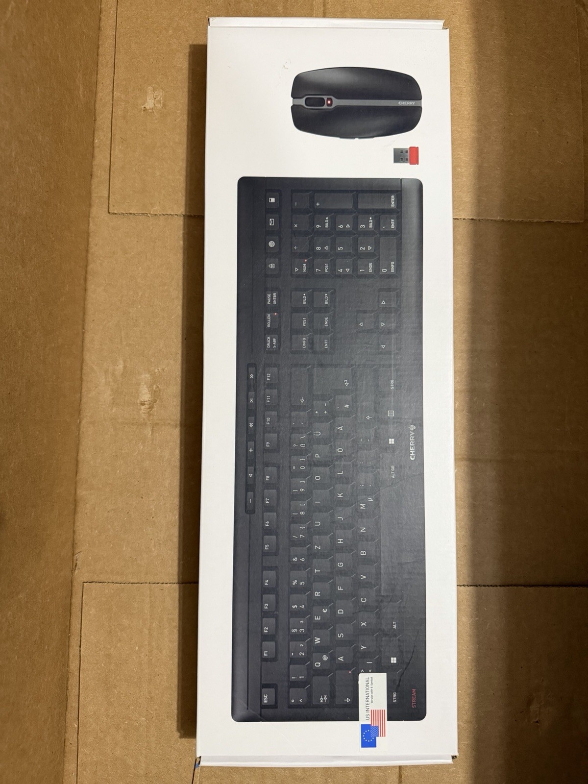 Cherry JD-8500EU-2 STREAM DESKTOP Wireless Keyboard and Mouse Full Size,Black