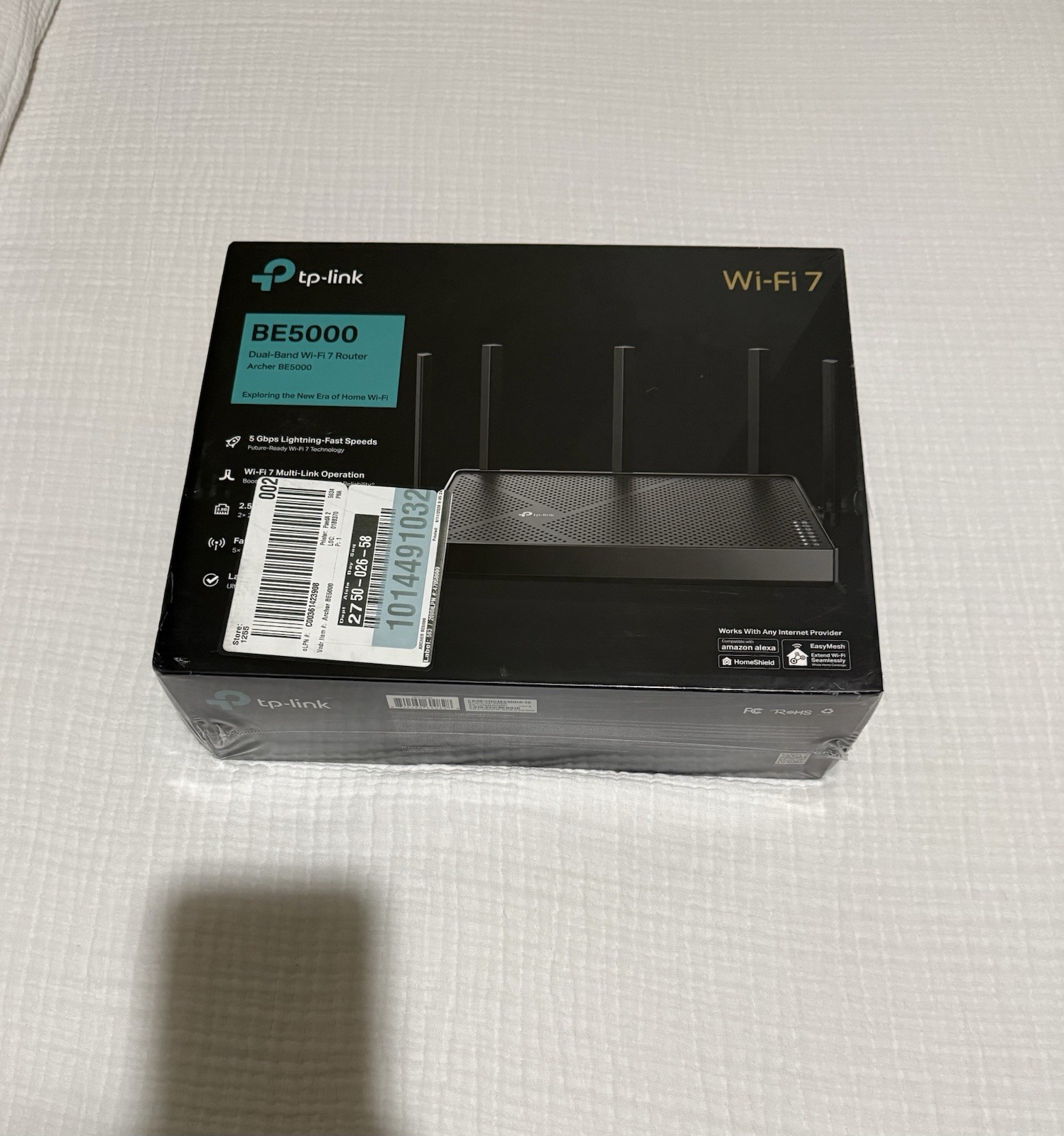 TP-LINK Archer BE5000 Wi-Fi 7 Dual-Band Router 4-Port 2.5Gbps USB 3.0
