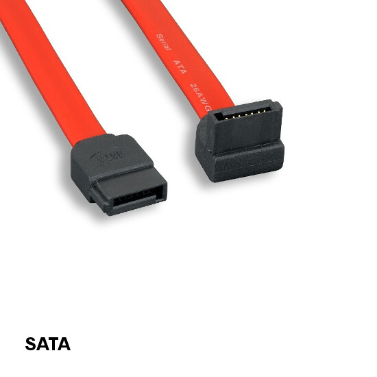 3 Feet Straight to Right-Angled 90° SATA Cable 7 Pin for PC HDD Data Transfer