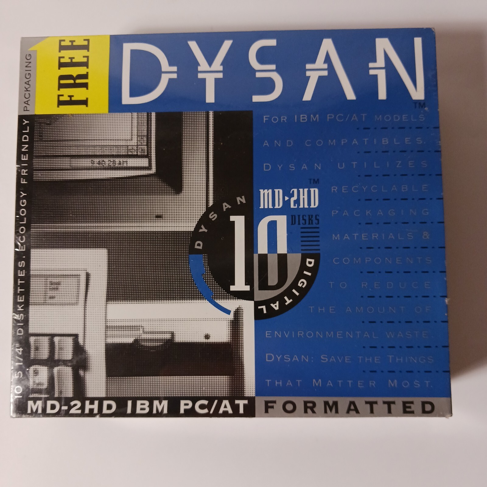 Dysan Digital  MD-2HD IBM formatted 5.25" Diskettes 10 Pack  Computer Discs NEW