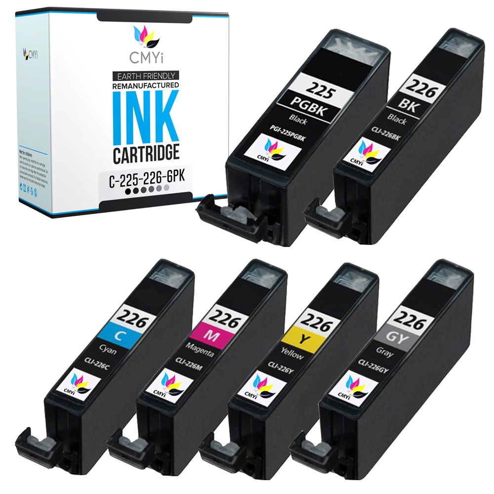 CMYi 6PK Compatible 225 226 Ink Cartridges for Canon PIXMA MX890 MX892 iP4820