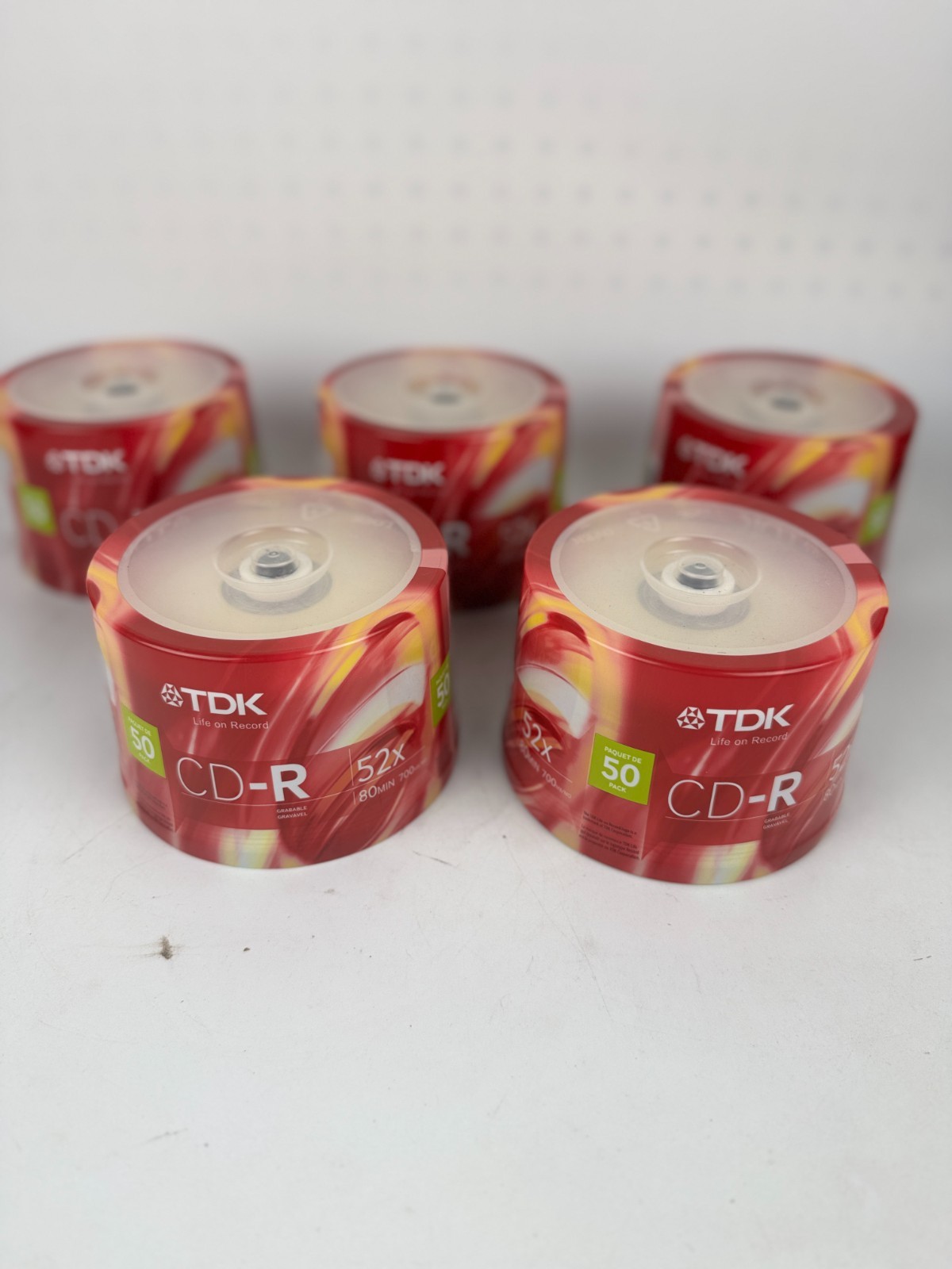 TDK CD-R 700MB 80 Min 52x 50 Pack Spindles Lot of 5