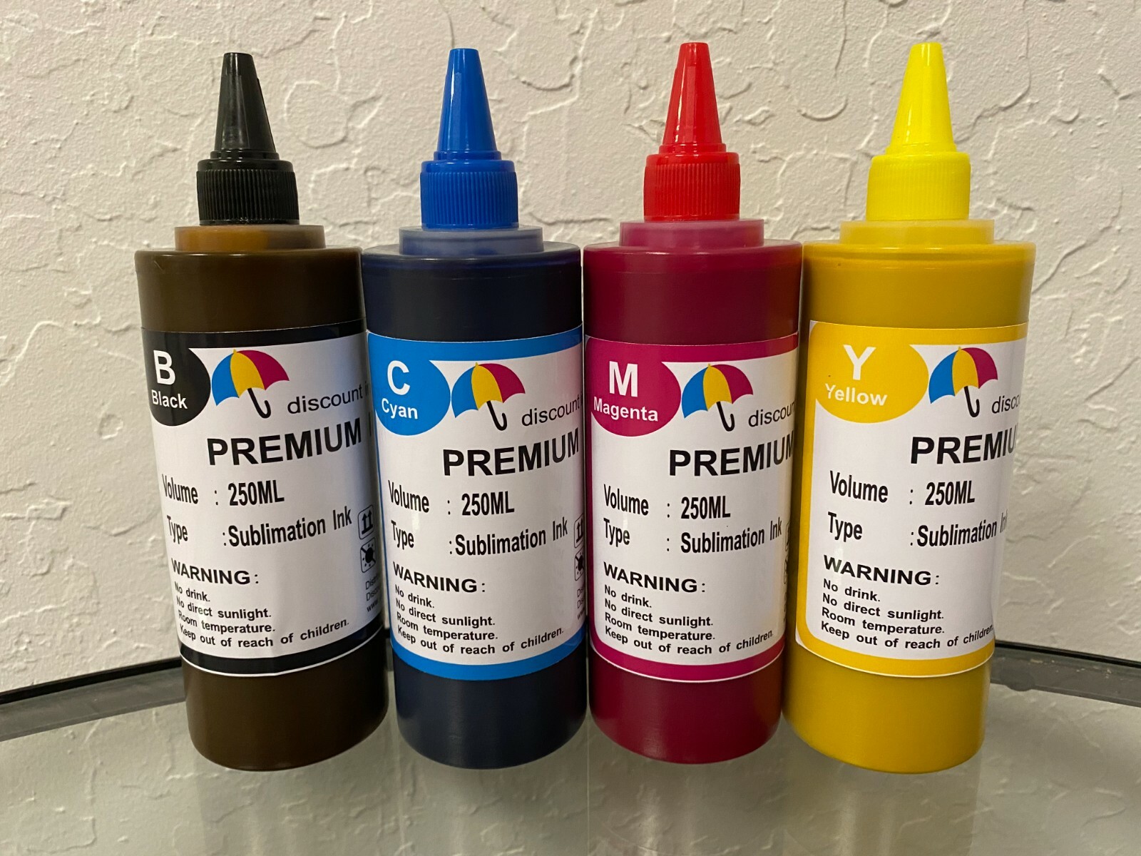 4x250ml sublimation heat transfer refill ink for all Ricoh printer