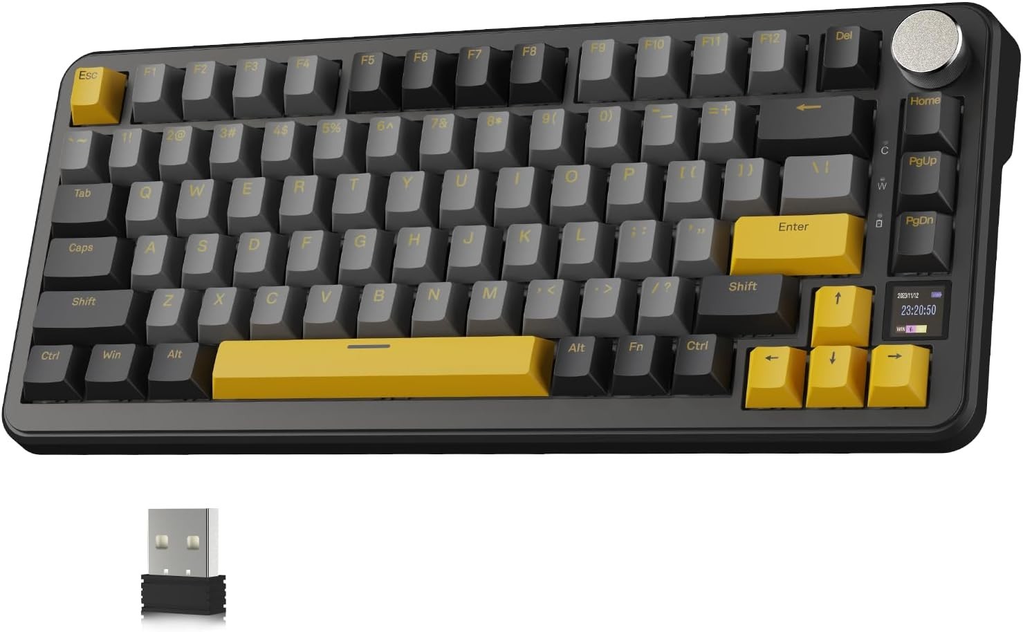 ATTACK SHARK X85Pro Hot Swappable Mechanical Gaming Keyboard, TFT Display & Knob
