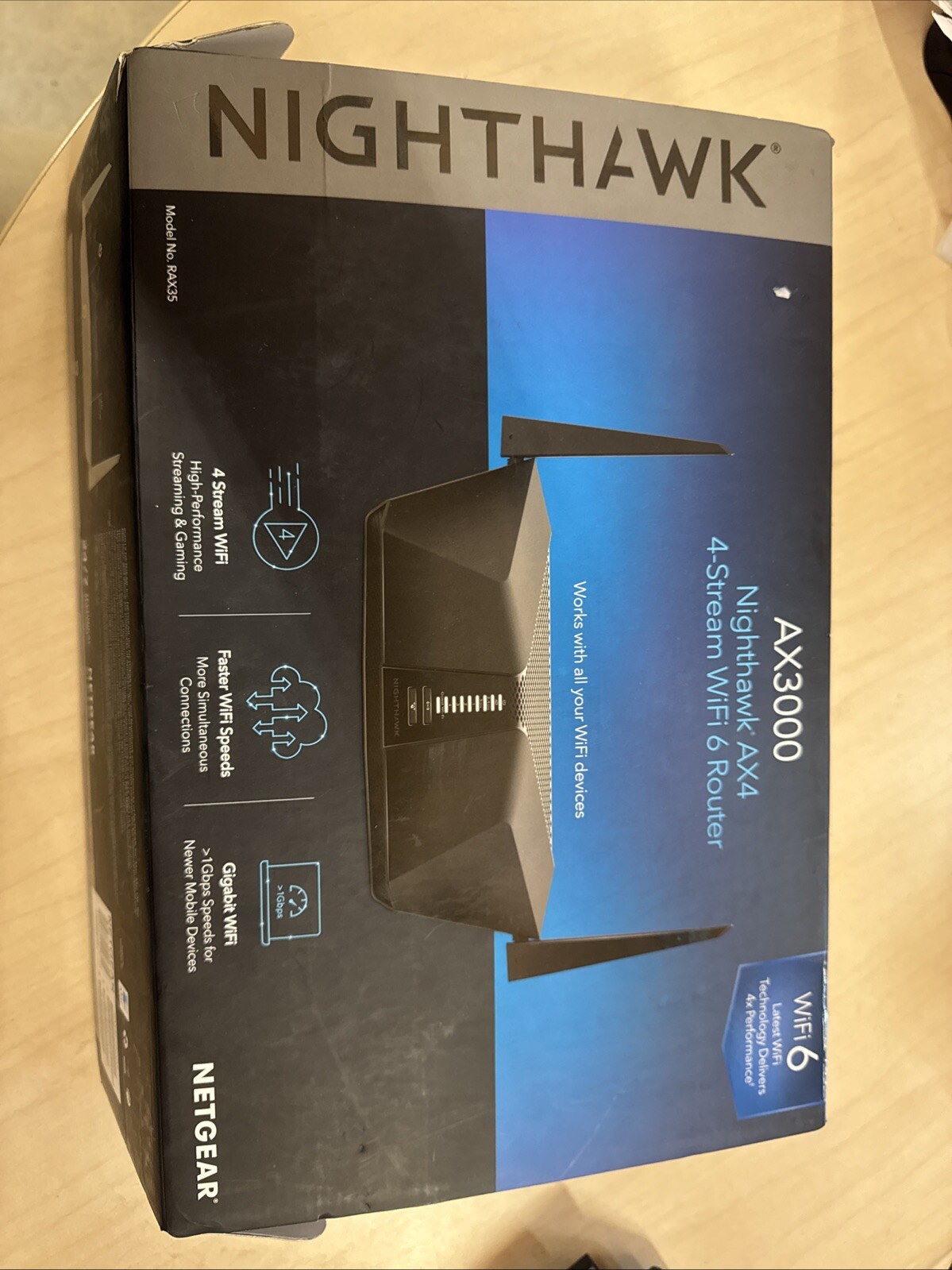 Netgear Nighthawk AX4 4-Stream Dual-Band WiFi 6 Router AX3000 RAX40-100NAS