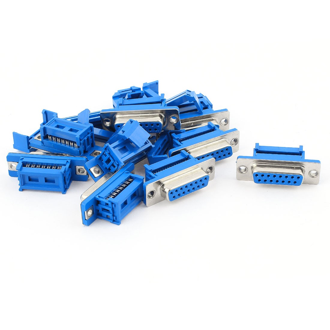 10pcs D-SUB DB15 15 Pin Female IDC Crimp Adapter Connector for Flat Ribbon Cable