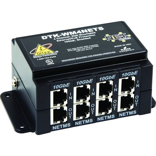 DITEK DTK-WM4NETS  4 Channel Wall Mount Network Surge Protector POE WM4NETS