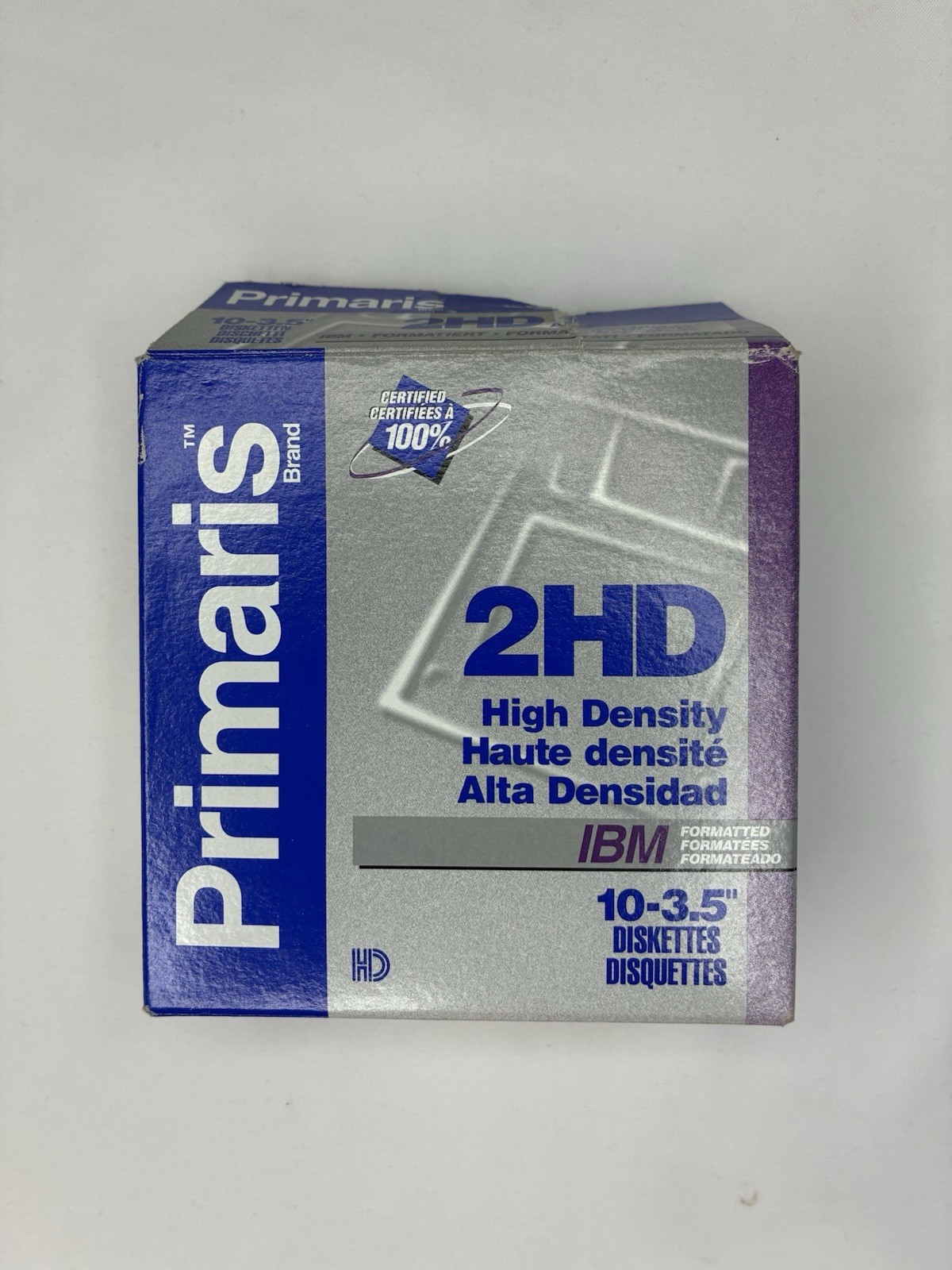 Primaris 2HD 3.5" Floppy Disk Box 10-Pack New Sealed IBM Open Box