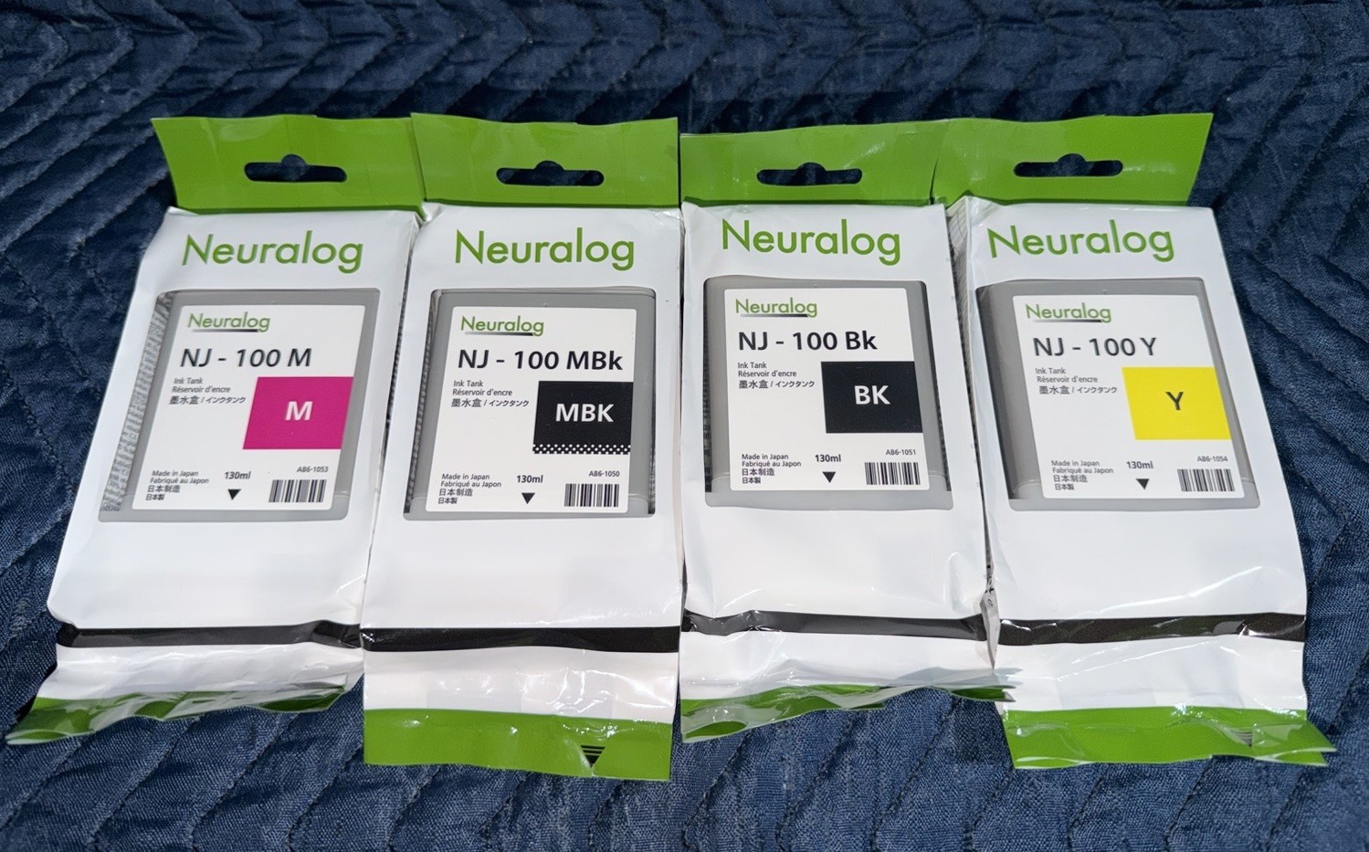 New Genuine Neuralog Ink Tank Set NJ-100M NJ-100MBK NJ-100BK NJ-100Y (4x130ml)