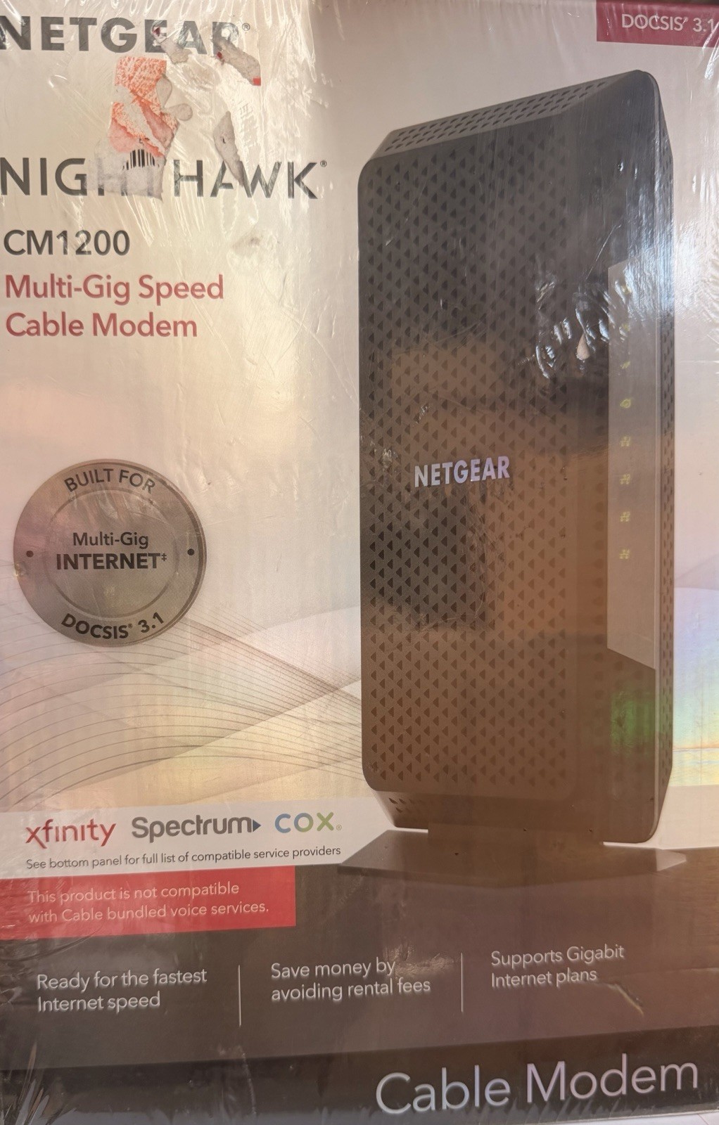 NETGEAR Nighthawk Cable Modem CM1200 – Multi-Gig Speed Modem-NO ORIGINAL BOX