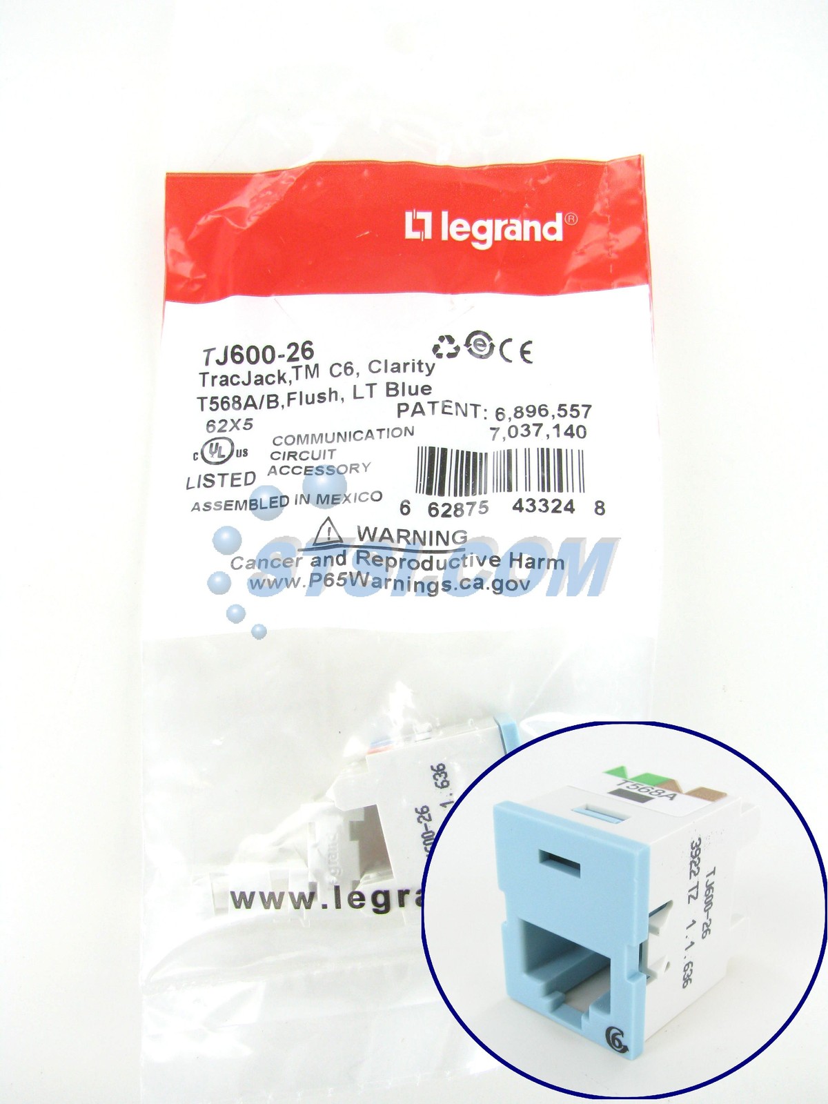 Ortronics OR-TJ600-26 TracJack CAT6 Jack Light Blue ~STSI