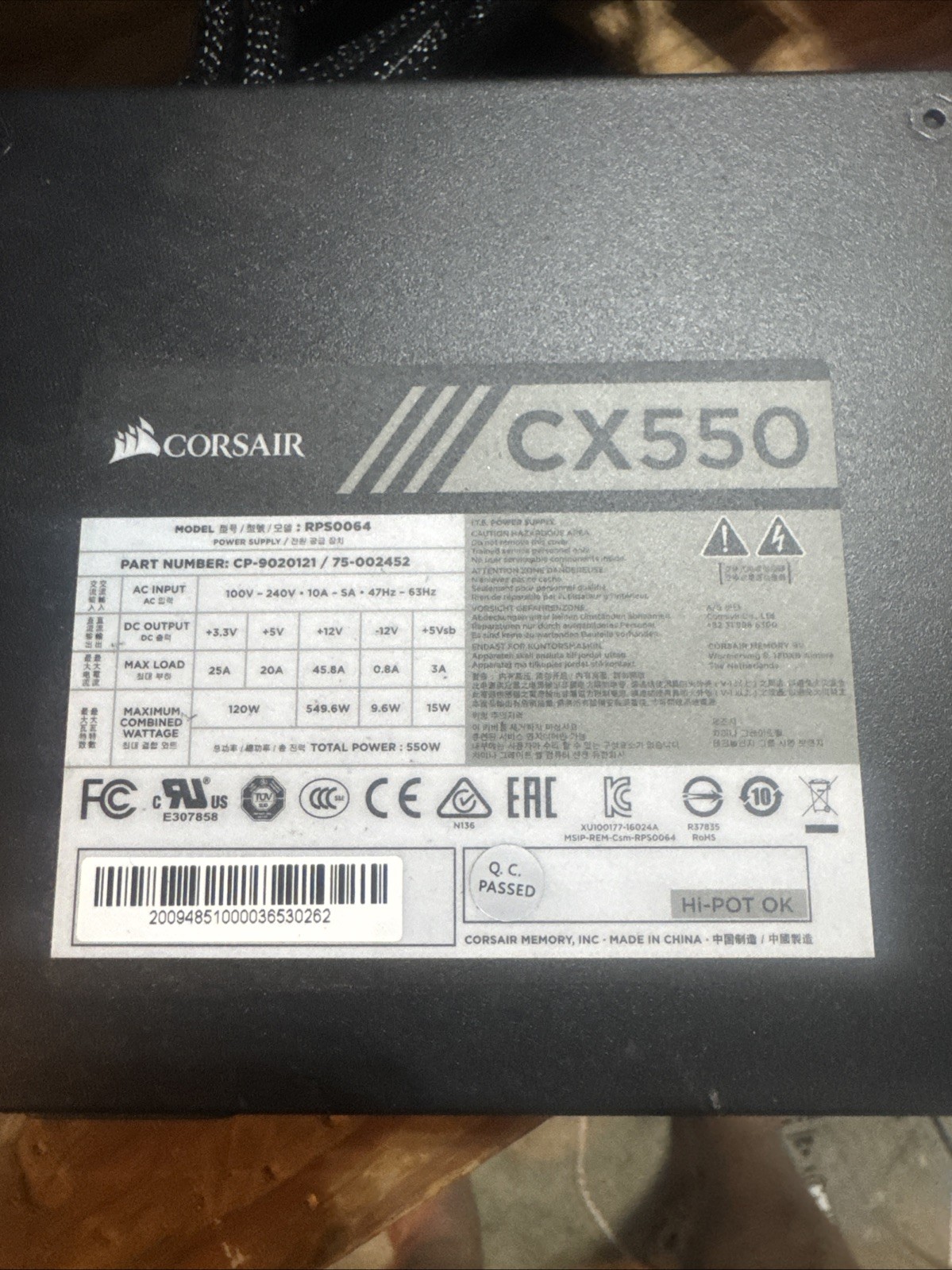 Corsair CX Series CP-9020121