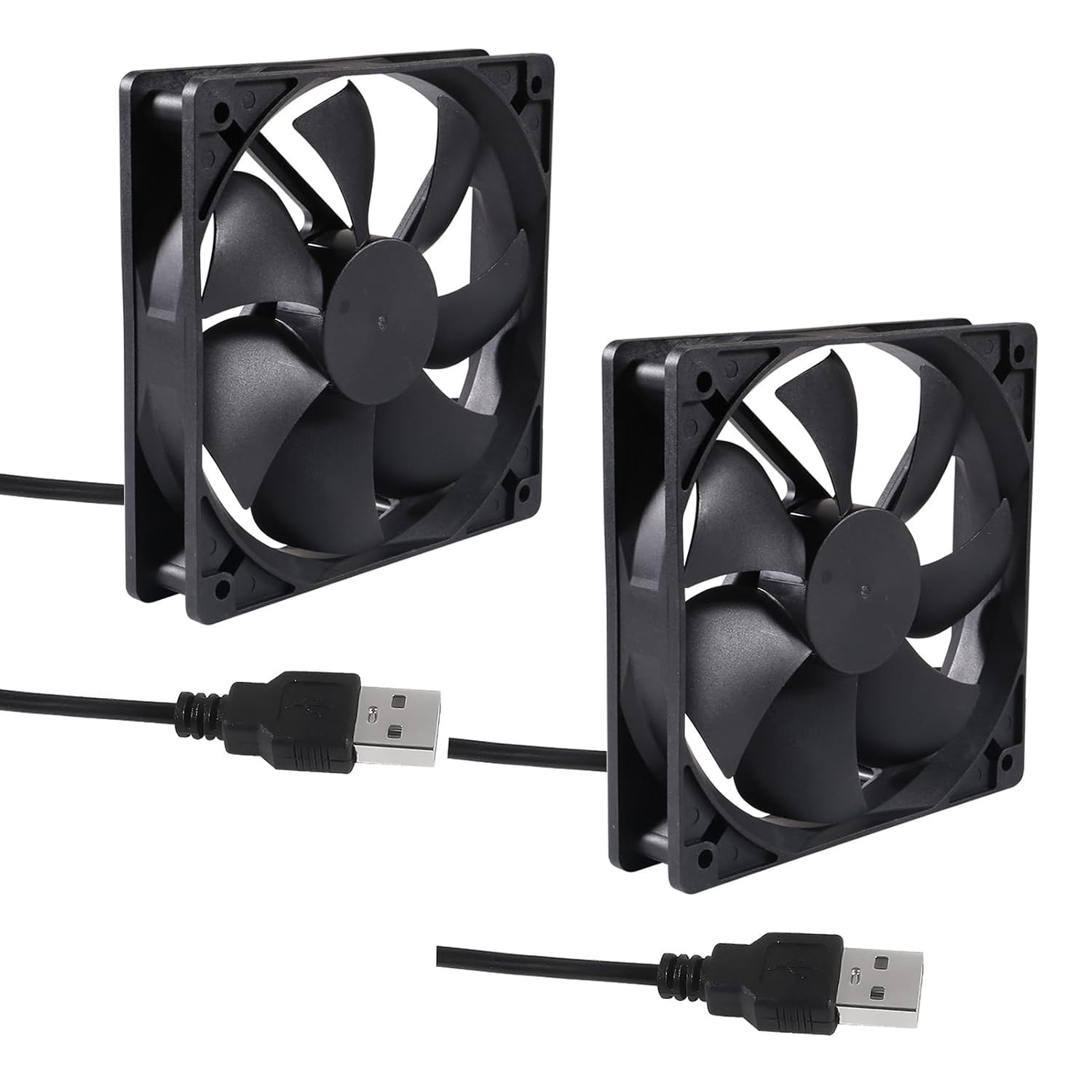 2PACK 120mm 5V USB Computer PC Fan, Fan Brushless