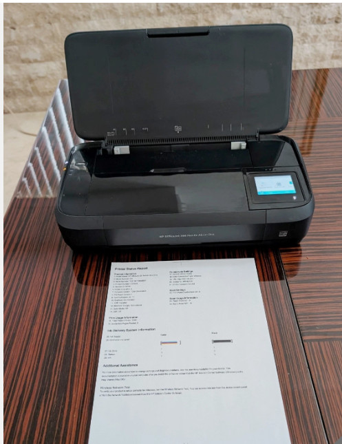 HP OfficeJet 250 Portable WiFi Bluetooth Color All-in-One Printer With Battery