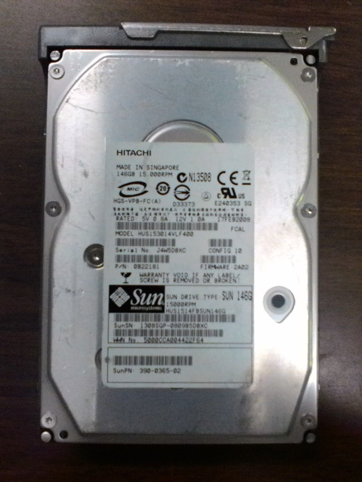 Sun HDD 146GB 15K FC 3.5 W/TRAY 540-6487-01 390-0365-02