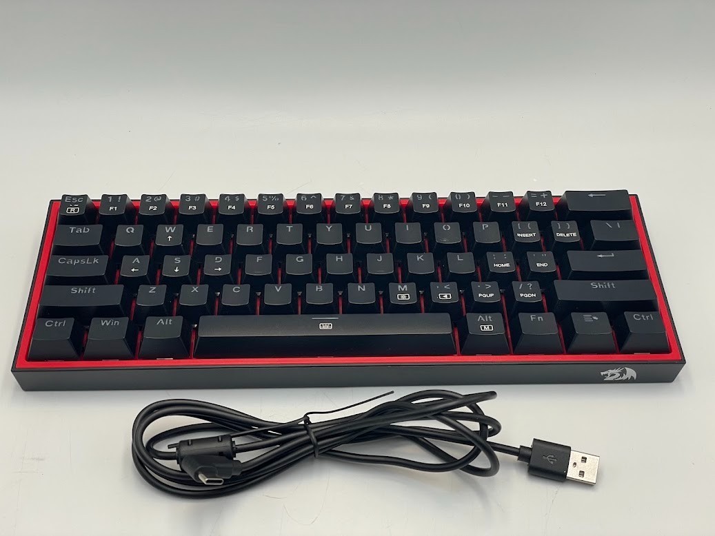 Redragon MCK617 Fizz 60% Compact RGB Wired Mechanical Keyboard, 61 Keys TKL - Bl